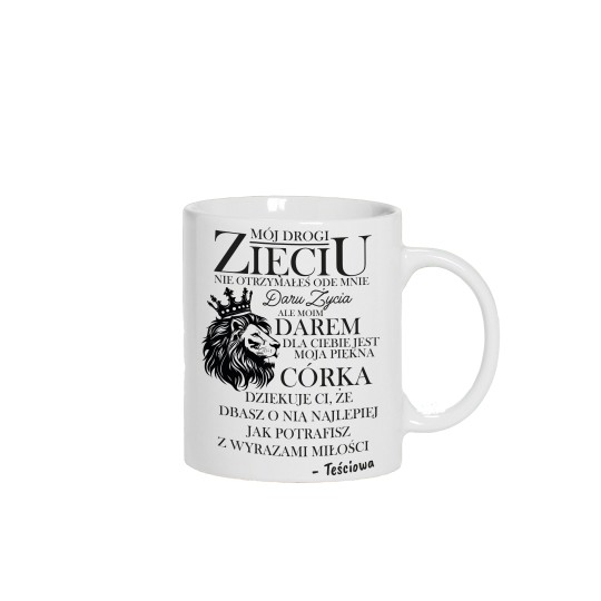 KUBEK CERAMICZNY BIAŁY 330 ML ZIĘĆ