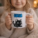 KUBEK CERAMICZNY BIAŁY 150 ML DLA DZIECKA - KOTEK