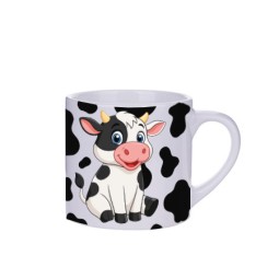KUBEK CERAMICZNY BIAŁY 150 ML DLA DZIECKA - KRÓWKA