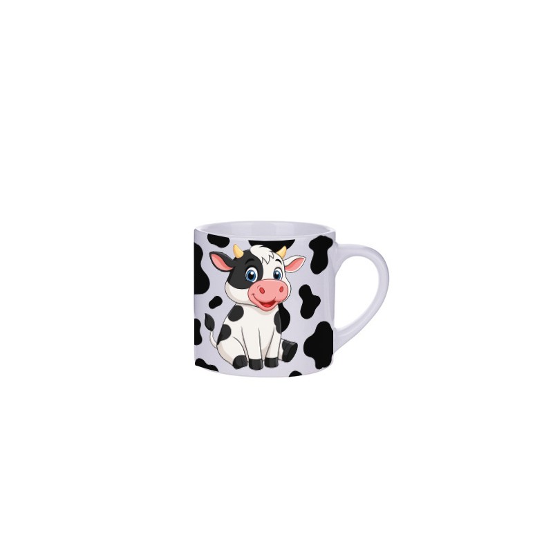 KUBEK CERAMICZNY BIAŁY 150 ML DLA DZIECKA - KRÓWKA