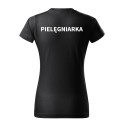 KOSZULKA DAMSKA Z NADRUKIEM PIELĘGNIARKA CZARNA