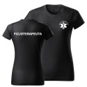 KOSZULKA DAMSKA Z NADRUKIEM FIZJOTERAPEUTA CZARNA