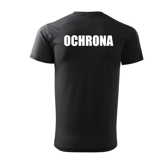 KOSZULKA OCHRONA CZARNA NADRUK PRZÓD TYŁ