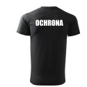KOSZULKA OCHRONA CZARNA NADRUK PRZÓD TYŁ