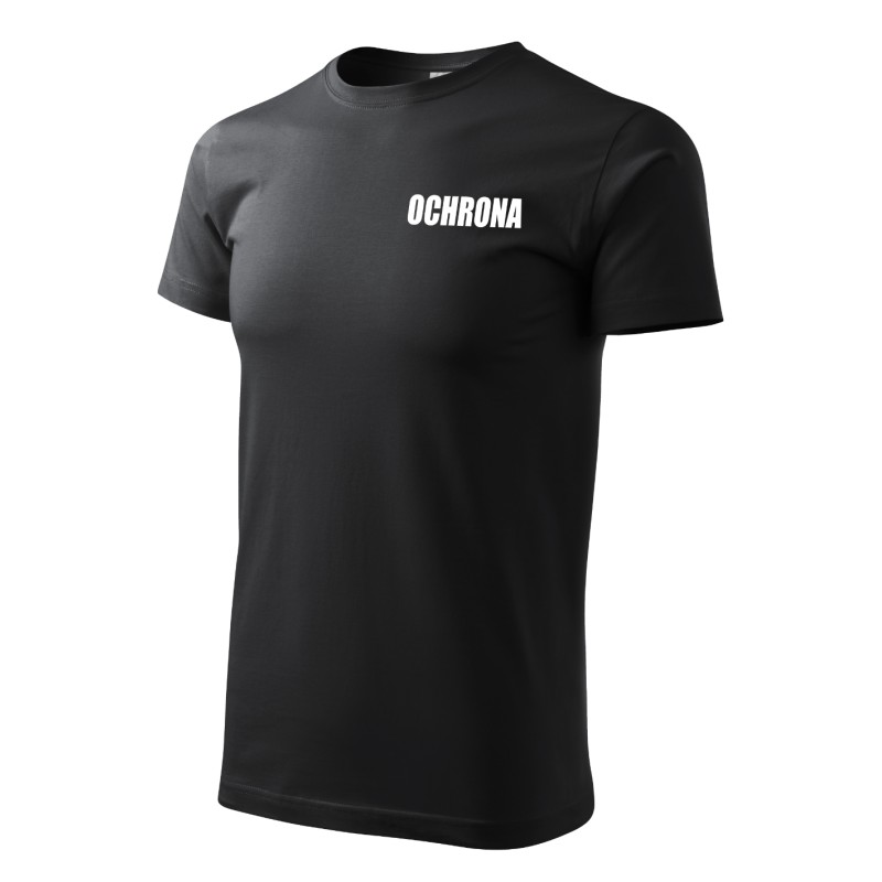 KOSZULKA OCHRONA CZARNA NADRUK PRZÓD TYŁ