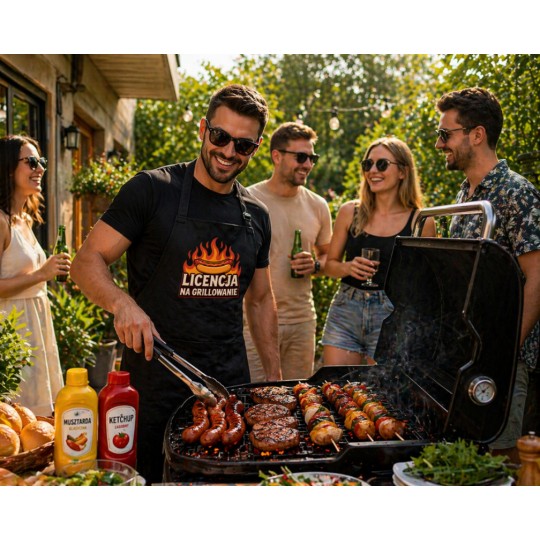 FARTUCH DŁUGI MĘSKI LICENCJA NA GRILLOWANIE