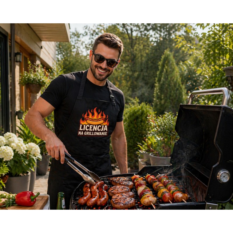 FARTUCH DŁUGI MĘSKI LICENCJA NA GRILLOWANIE