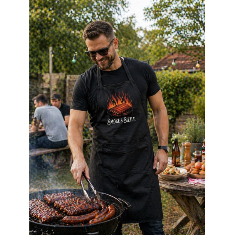 FARTUCH DŁUGI MĘSKI SMOKE & SIZZLE