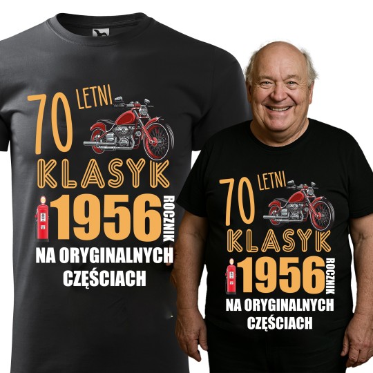 KOSZULKA MĘSKA 70 URODZINY Z HUMOREM