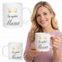 KUBEK BIAŁY CERAMICZNY JEJ WYSOKOŚĆ MAMA DZIEŃ MAMY NA PREZENT 330ml