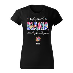 KOSZULKA CZARNA NAJLEPSZA MAMA JEST ZAKLEPANA