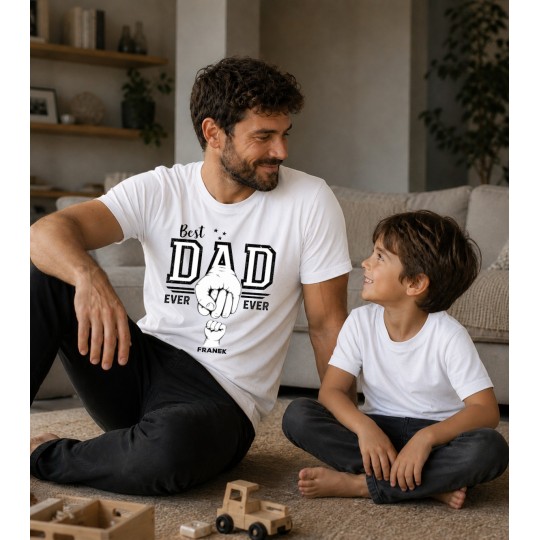 KOSZULKA DLA TATY BEST DAD EVER NA PREZENT IMIONA DZIECI DZIEŃ OJCA