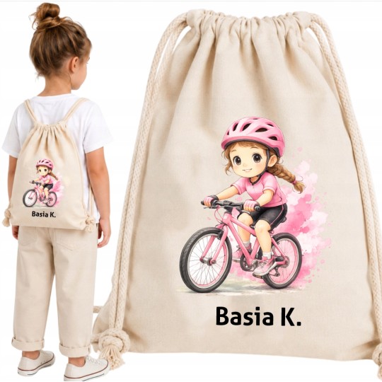 WORKOPLECAK Z IMIENIEM DO ŻŁOBKA SZKOŁY PRZEDSZKOLA NA KAPCIE BAWEŁNIANY
