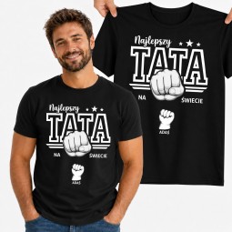 KOSZULKA NA DZIEŃ TATY BEST DAD EVER PREZENT IMIONA DZIECI DZIEŃ OJCA
