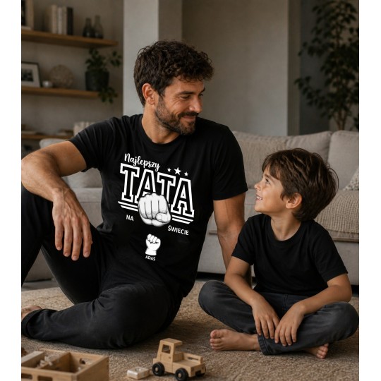 KOSZULKA NA DZIEŃ TATY BEST DAD EVER PREZENT IMIONA DZIECI DZIEŃ OJCA