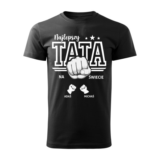 KOSZULKA NA DZIEŃ TATY BEST DAD EVER PREZENT IMIONA DZIECI DZIEŃ OJCA