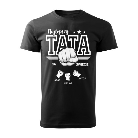 KOSZULKA NA DZIEŃ TATY BEST DAD EVER PREZENT IMIONA DZIECI DZIEŃ OJCA