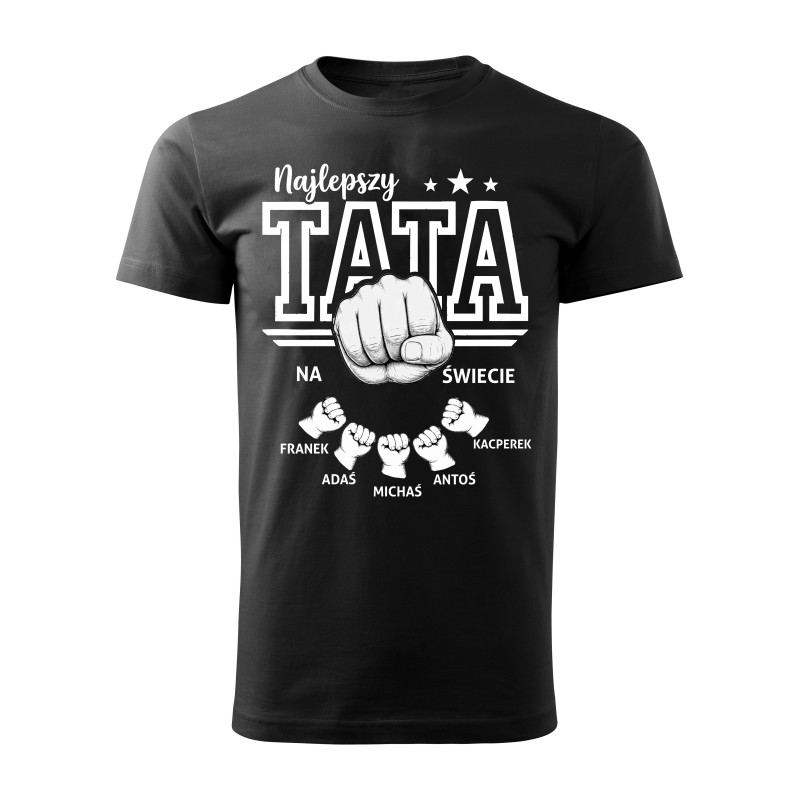 KOSZULKA NA DZIEŃ TATY BEST DAD EVER PREZENT IMIONA DZIECI DZIEŃ OJCA