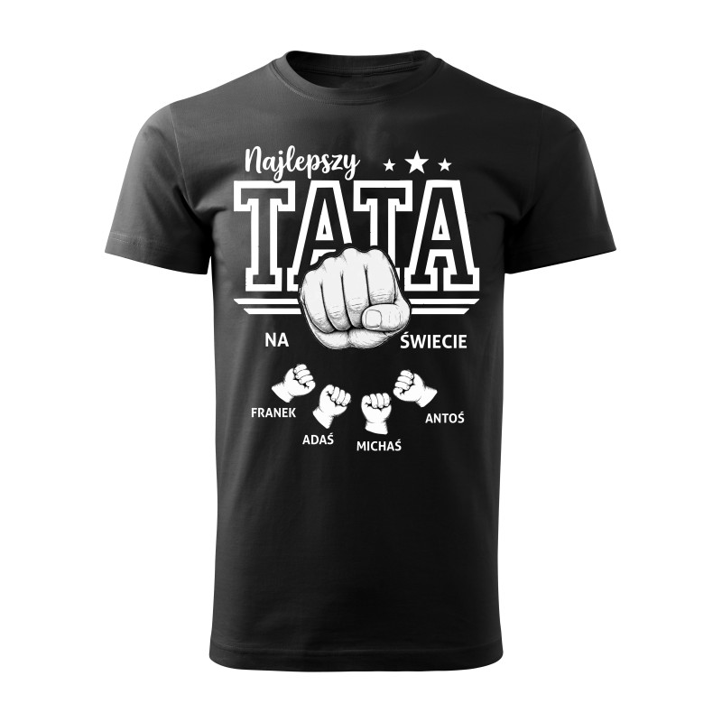 KOSZULKA NA DZIEŃ TATY BEST DAD EVER PREZENT IMIONA DZIECI DZIEŃ OJCA