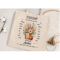 TORBA NA DZIEŃ NAUCZYCIELA TORBA PERSONALIZOWANA Z IMIENIONAMI A4