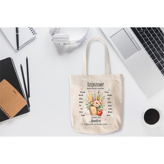 TORBA NA DZIEŃ NAUCZYCIELA TORBA PERSONALIZOWANA Z IMIENIONAMI A4