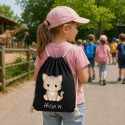 WORKOPLECAK Z IMIENIEM DO ŻŁOBKA SZKOŁY BAWEŁNIANY CZARNY
