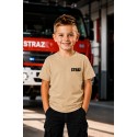KOSZULKA TSHIRT STRAŻACKA DLA DZIECKA STRAŻ POŻARNA NADRUK PRZÓD TYŁ FLAGA