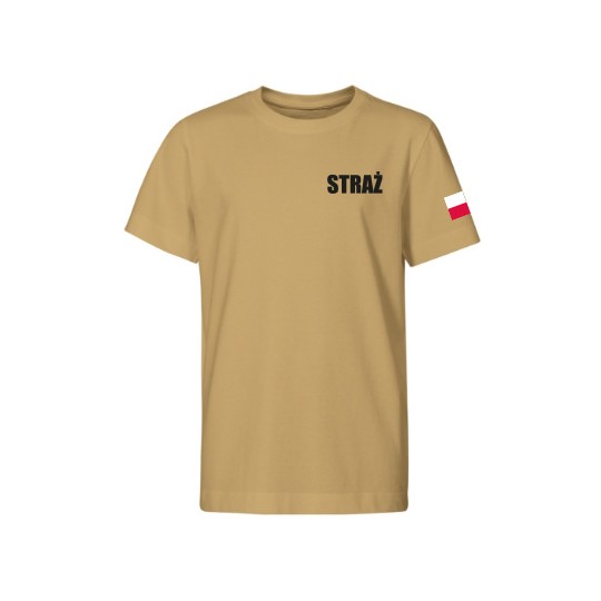 KOSZULKA TSHIRT STRAŻACKA DLA DZIECKA STRAŻ POŻARNA NADRUK PRZÓD TYŁ FLAGA
