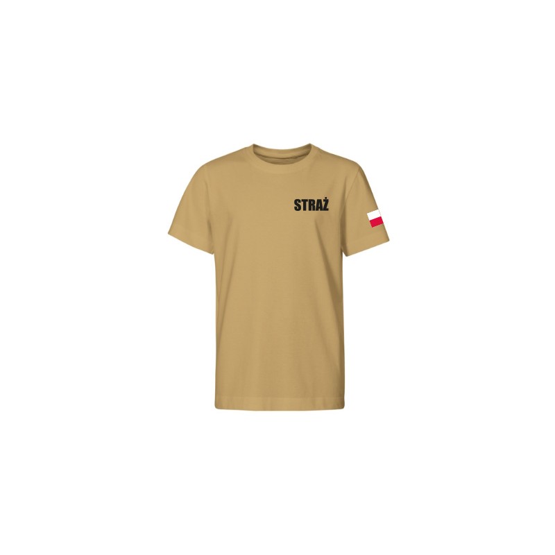 KOSZULKA TSHIRT STRAŻACKA DLA DZIECKA STRAŻ POŻARNA NADRUK PRZÓD TYŁ FLAGA