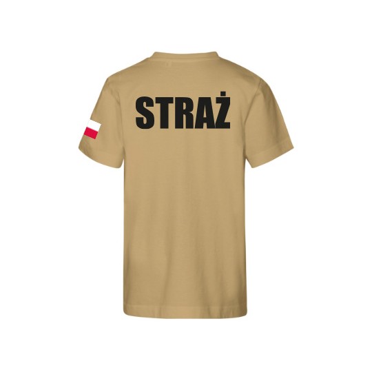 KOSZULKA TSHIRT STRAŻACKA DLA DZIECKA STRAŻ POŻARNA NADRUK PRZÓD TYŁ FLAGA