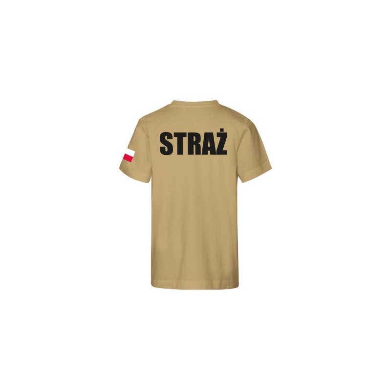 KOSZULKA TSHIRT STRAŻACKA DLA DZIECKA STRAŻ POŻARNA NADRUK PRZÓD TYŁ FLAGA