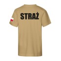 KOSZULKA TSHIRT STRAŻACKA DLA DZIECKA STRAŻ POŻARNA NADRUK PRZÓD TYŁ FLAGA