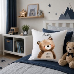 PODUSZKA Z METRYCZKĄ DZIECKA 40×40 CM PAMIĄTKA Z PERSONALIZACJĄ NA PREZENT