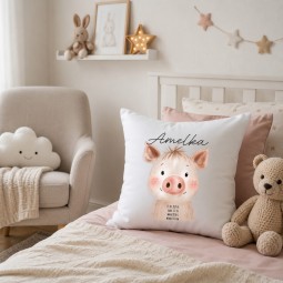 PODUSZKA Z METRYCZKĄ DZIECKA 40×40 CM PAMIĄTKA Z PERSONALIZACJĄ NA PREZENT