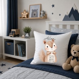 PODUSZKA Z METRYCZKĄ DZIECKA 40×40 CM PAMIĄTKA Z PERSONALIZACJĄ NA PREZENT