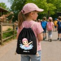 WORKOPLECAK Z IMIENIEM DO ŻŁOBKA SZKOŁY BAWEŁNIANY CZARNY