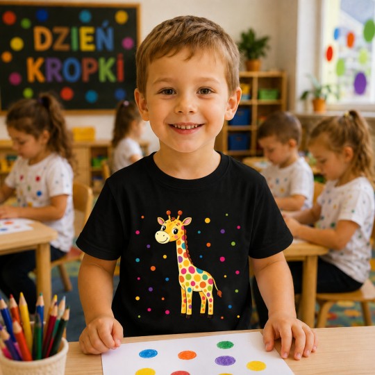 KOSZULKA DZIEŃ KROPKI DO PRZEDSZKOLA SZKOŁY DLA CHŁOPCA DZIEWCZYNKI