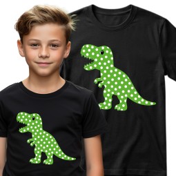 KOSZULKA CZARNA DZIEŃ KROPKI - T-REX