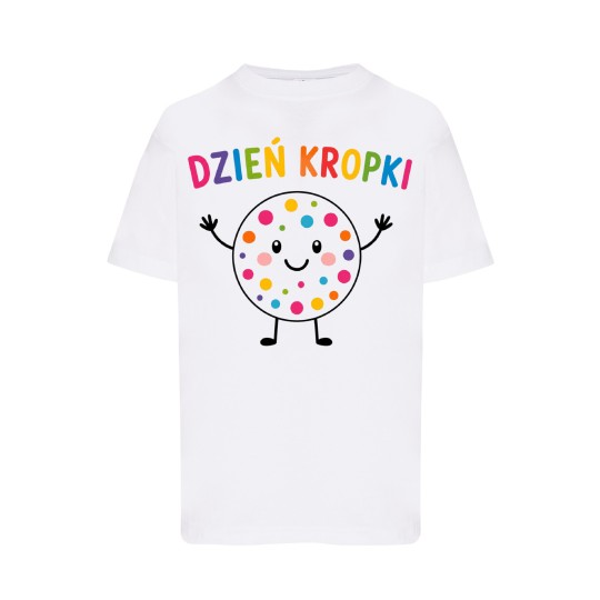 KOSZULKA BIAŁA DZIEŃ KROPKI - ŁAPKI