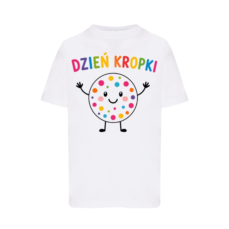 KOSZULKA BIAŁA DZIEŃ KROPKI - ŁAPKI