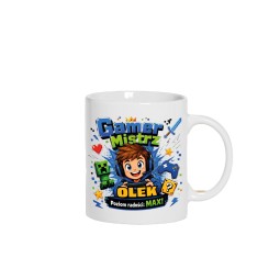 KUBEK DLA GRACZA PERSONALIZOWANY CERAMICZNY 330ml NA PREZENT Z IMIENIEM