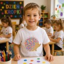 KOSZULKA BIAŁA DZIEŃ KROPKI - JEŻ