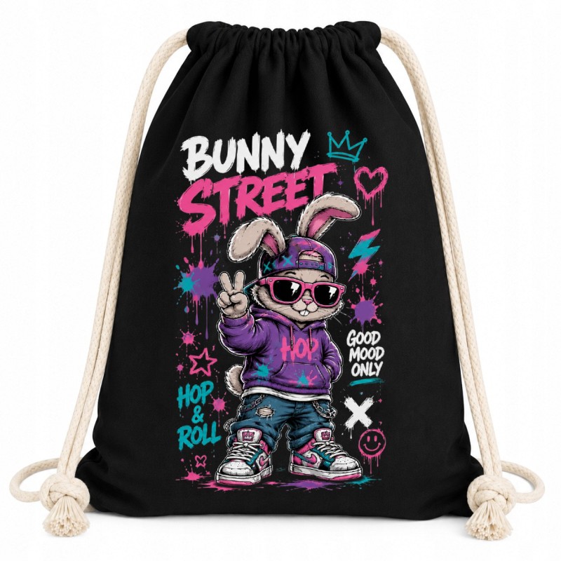 WORKOPLECAK BAWEŁNIANY CZARNY BUNNY STREET