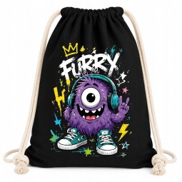 WORKOPLECAK BAWEŁNIANY CZARNY FURRY