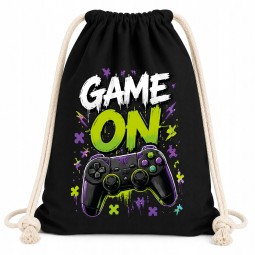WORKOPLECAK BAWEŁNIANY CZARNY GAME ON