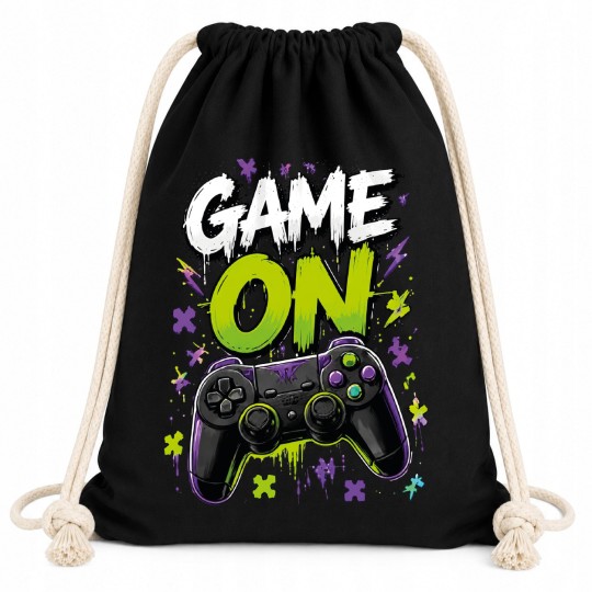 WORKOPLECAK BAWEŁNIANY CZARNY GAME ON