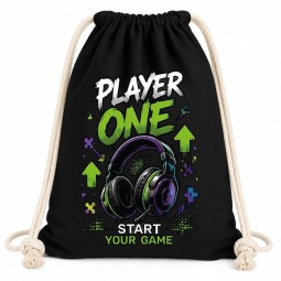 WORKOPLECAK BAWEŁNIANY CZARNY PLAYER ONE