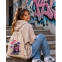 WORKOPLECAK BAWEŁNIANY SZKOLNY SPORTOWY STREETWEAR URBAN STYLE BEŻOWY