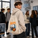 WORKOPLECAK BAWEŁNIANY SZKOLNY SPORTOWY STREETWEAR URBAN STYLE BEŻOWY