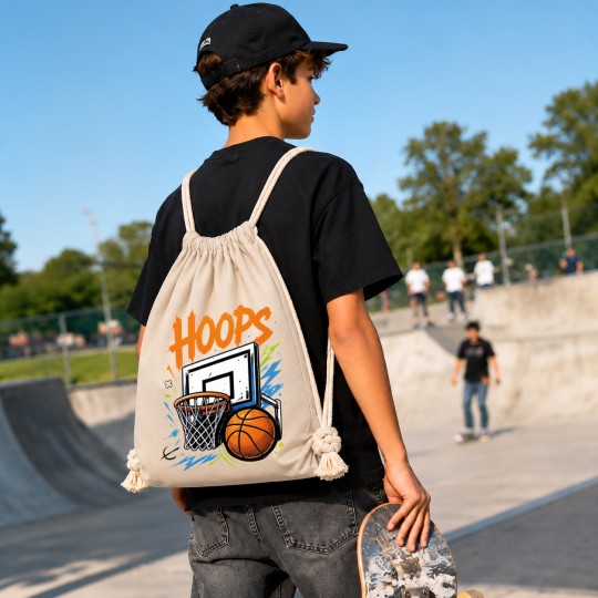 WORKOPLECAK BAWEŁNIANY SZKOLNY SPORTOWY STREETWEAR URBAN STYLE BEŻOWY